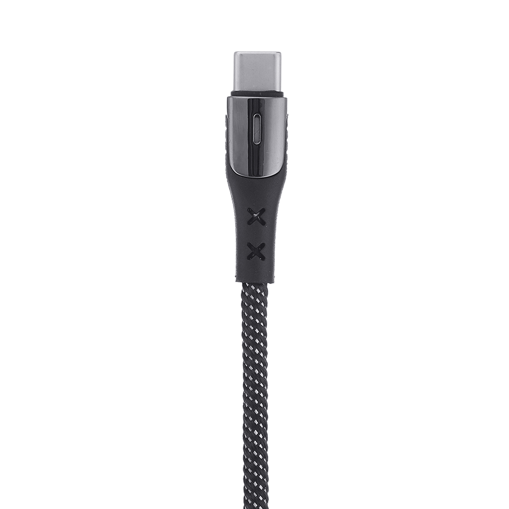 

USAMS SJ321 U27 5A Type C Braided Fast Charging Data Cable With Indicator Light 0.5M For Tablet Smartphone