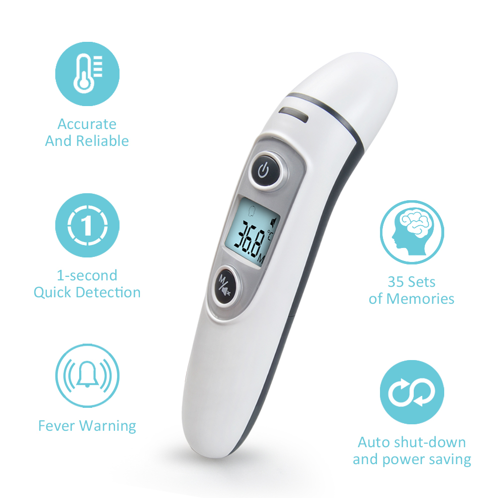 

KCASA New Infrared Thermometer IR Digital LCD Forehead and Ear Non-Contact for Adults Baby Body Care Thermometer Fever Measurement