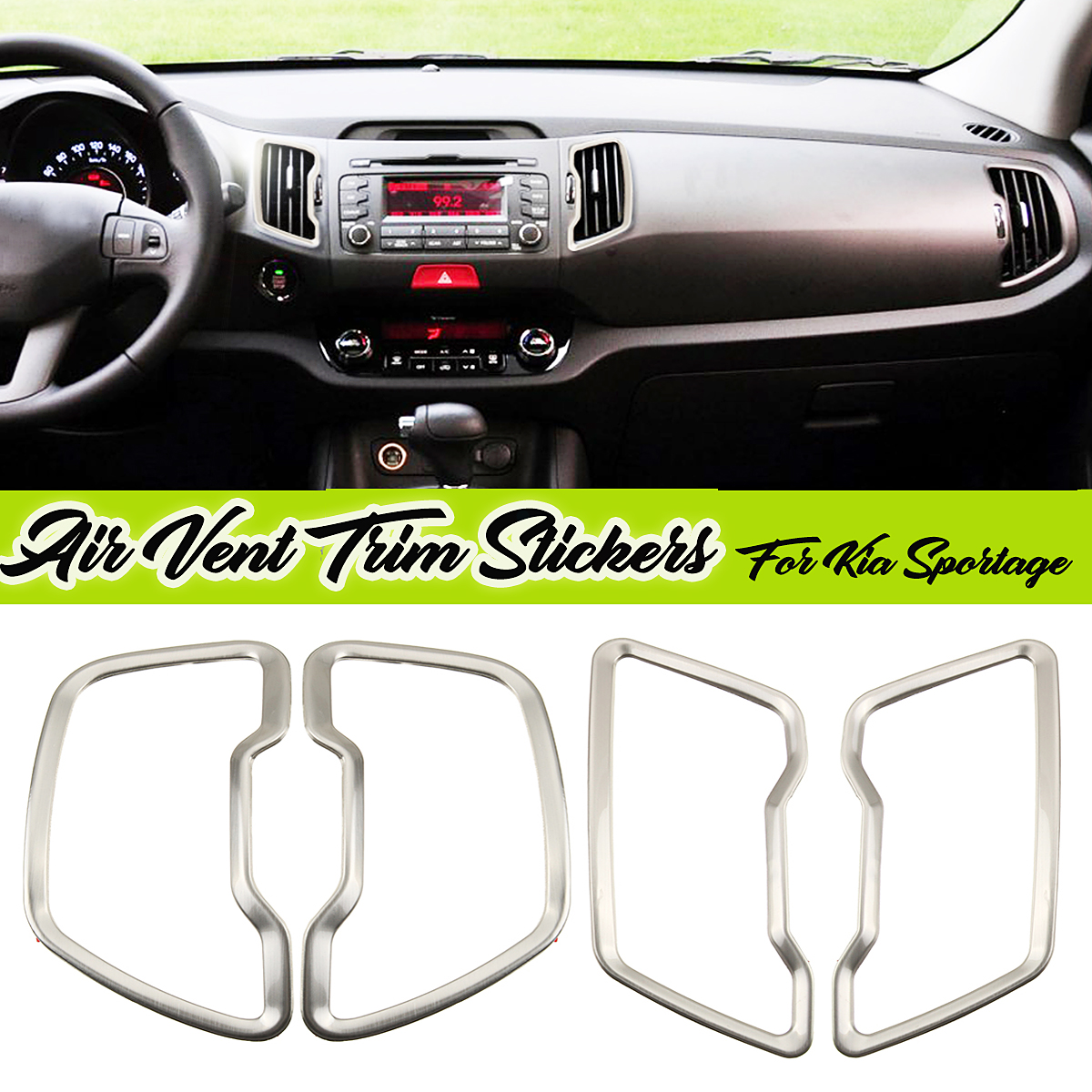 

4PCS For KIA Sportage SL 2011-2015 Accessories Interior Car Moulding Air Vent Cover Trim Strip