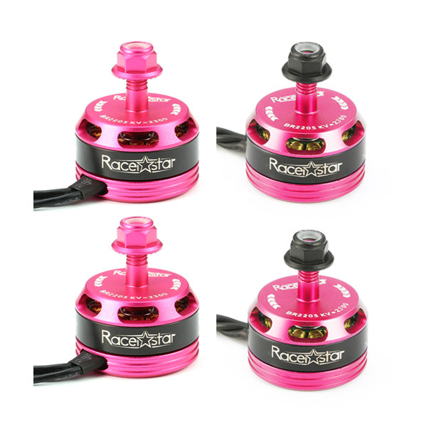 

4X Racerstar Racing Edition 2205 BR2205 2300KV 2-4S Brushless Motor Pink For 210 X220 280 RC Drone