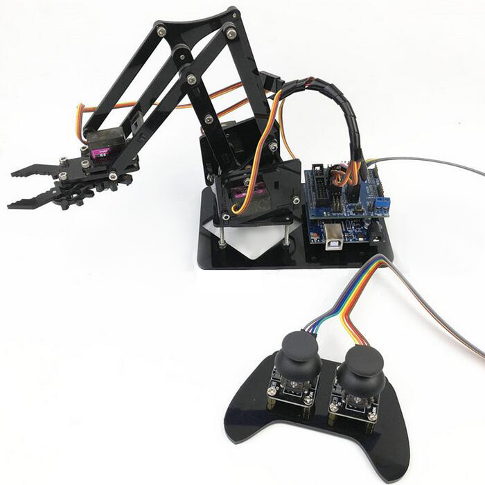

4DOF Robot Arm with Remote Control PS2 Self-Assemble with MG90s Servo for Arduino UN R3 Programming