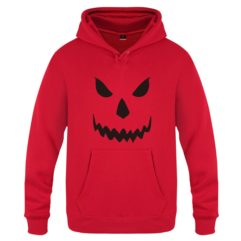 

Men's Fashion Halloween Design Hooded Rib Cuff Thick Warm Long Sleeve Casual Sweatshirt