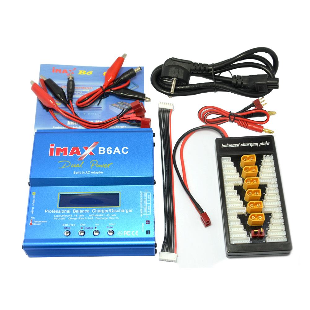 

iMAX B6AC 80W 6A Dual Balance Charger Discharger With XT60 T Plug Parallel Charging Power Adapter Board