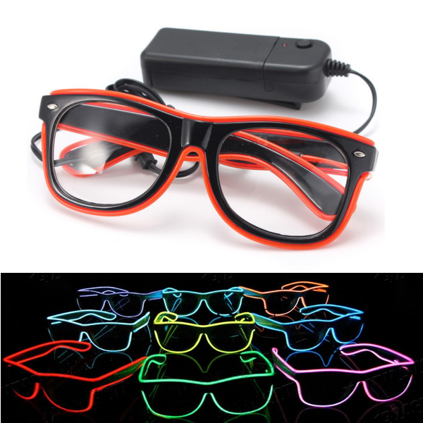 

El Wire Neon LED Light Shutter Shaped Glasses For Rave Costume Party