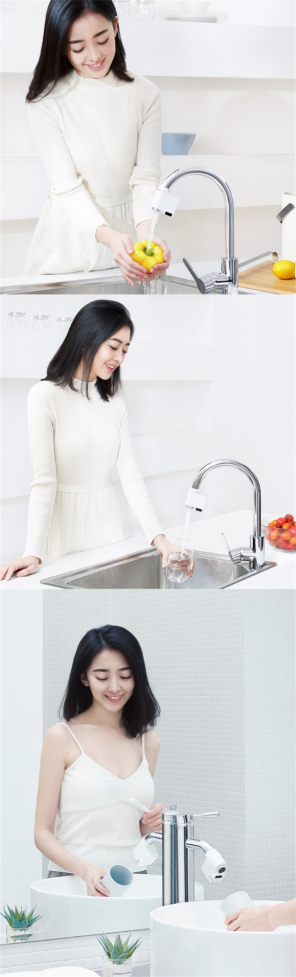 Xiaomi ZAJIA Automatic Sense Infrared Induction Water Saving Device For Kitchen Bathroom Sink Faucet 12