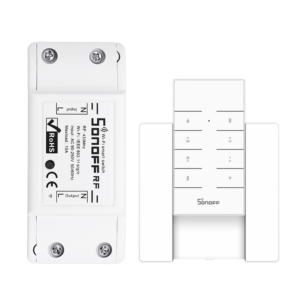 

SONOFF® RF 7A 1500W AC90-250V DIY WIFI Wireless Switch Socket Module With RM433 Remote Control And Base For Smart Home APP Remote Control Or 433MHZ Receiver Control