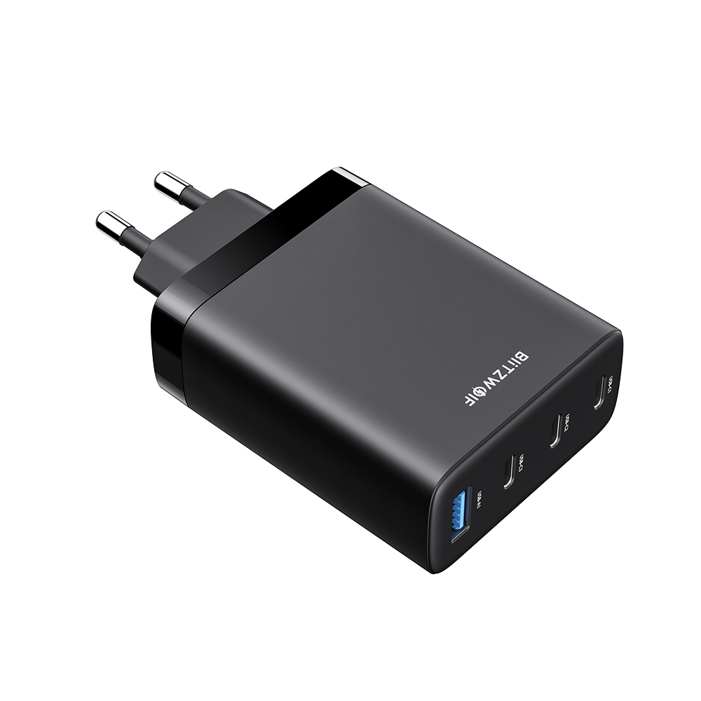 BlitzWolf® BW-S23 100W 4 Ports GaN Wall Charger Dual 100W USB-C PPS PD3.0 QC3.0 SCP Fast Charging For iPhone 14 14 Plus 14 Pro Max For Samsung Galaxy S22 Z Flip 4 MacBook Pro 16" For iPad Pro 2021 3