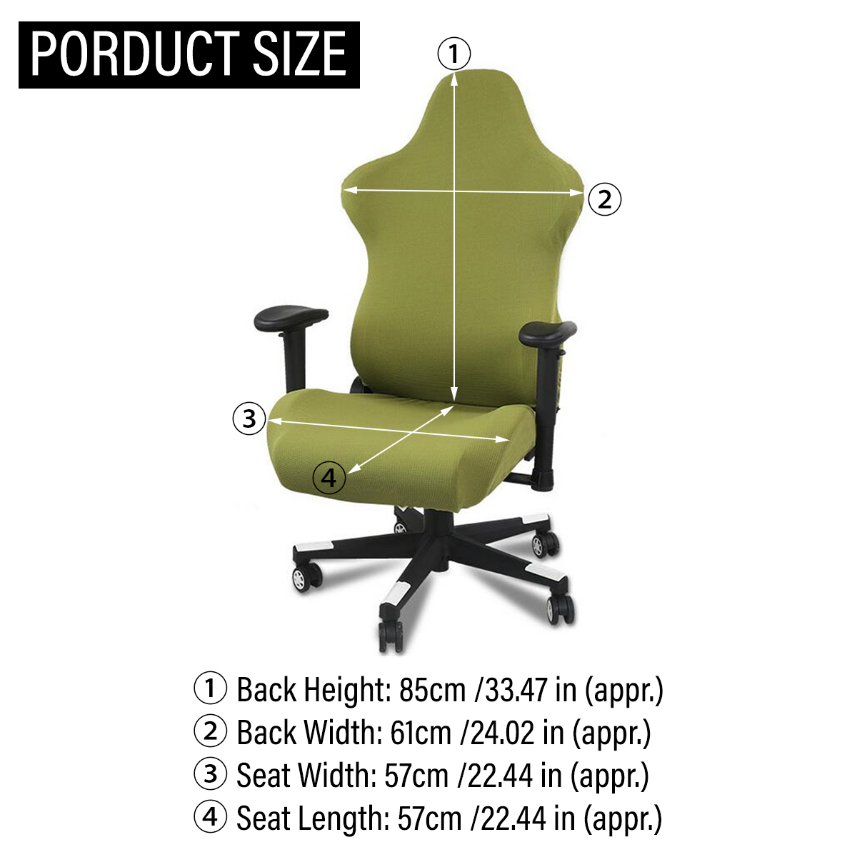 2pcs gaming chair cover polyester fiber office chair cover