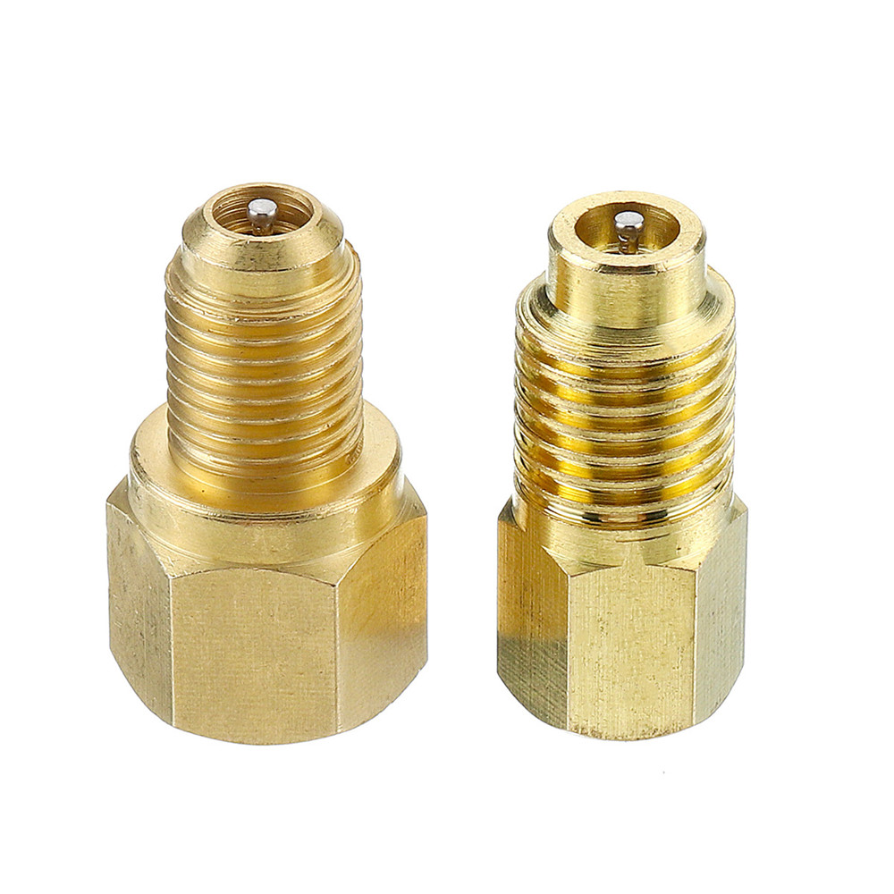 

2pcs Recovery Tank Vacuum Pump Brass Adapter 1/4 to 1/2 Inch R134A to R12 for Air Conditioning