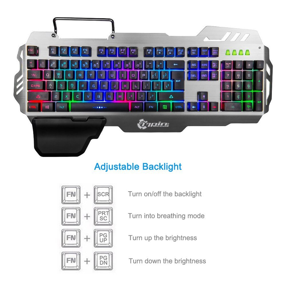 Keyboard LED Backlight Gaming Waterproof for PC Gamer