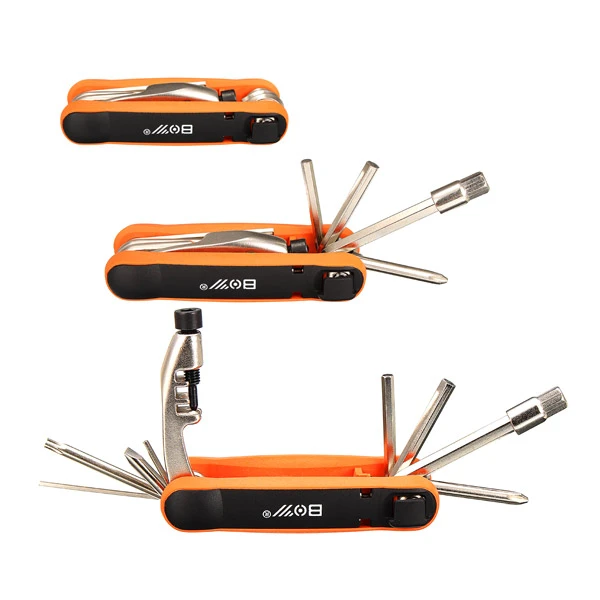 12 In 1 Bicycle Repair Tool Screwdrivers Kit With 25T Wrench Chain Rivet Remover Tyre Lever