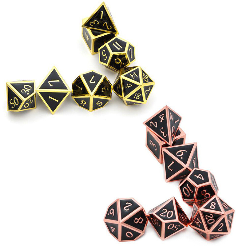 Find 7Pcs/Set Alloy Metal Dice Set Playing Games Poker Card Dungeons Dragons Party Board Game Toy for Sale on Gipsybee.com with cryptocurrencies