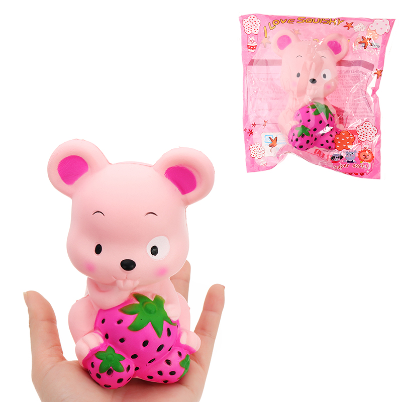 

Squishy Strawberry Rat 13CM Slow Rising Soft Подарочная коллекция подарков для стресса для детей с упаковкой