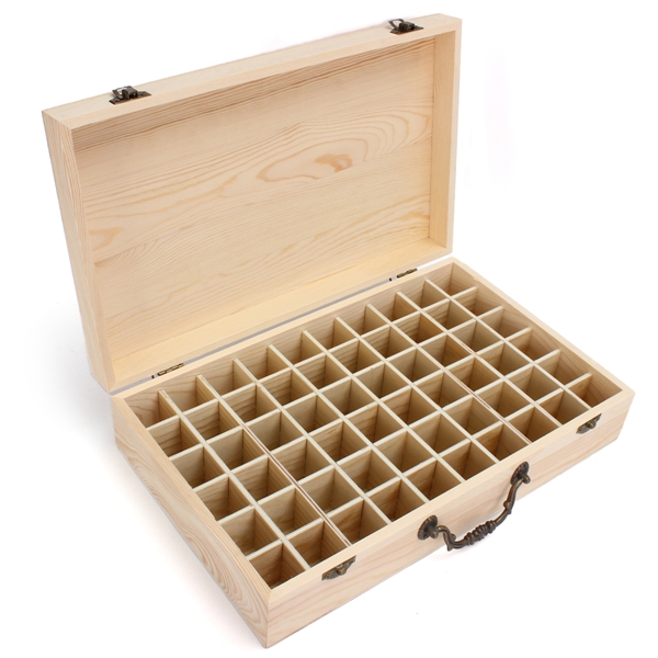 

60 Grids Wooden Bottles Box Container Organizer Storage for Essential Oil Aromatherapy