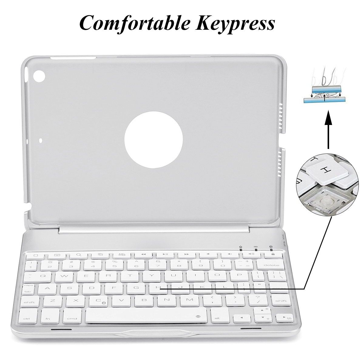 7 Colors Backlit Aluminum bluetooth Keyboard Kickstand Case For iPad Mini 2/iPad Mini 3 15