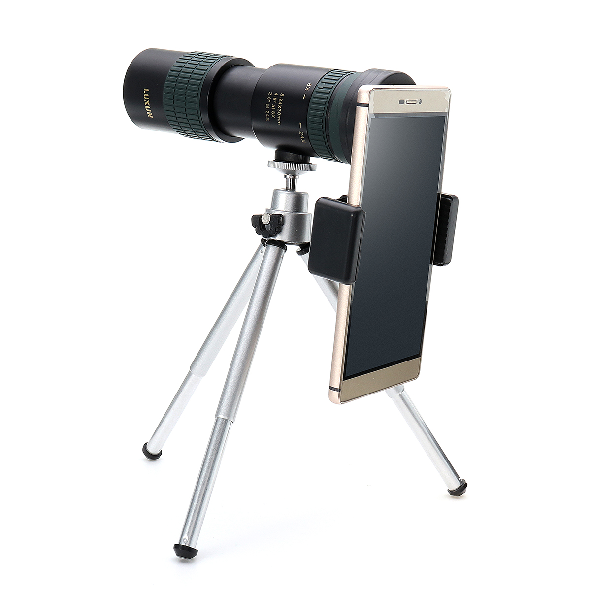 

Bakeey Universal 8-24X Zoom Monocular Telescope Camera Lens+Phone Clip+Tripod for Smartphones