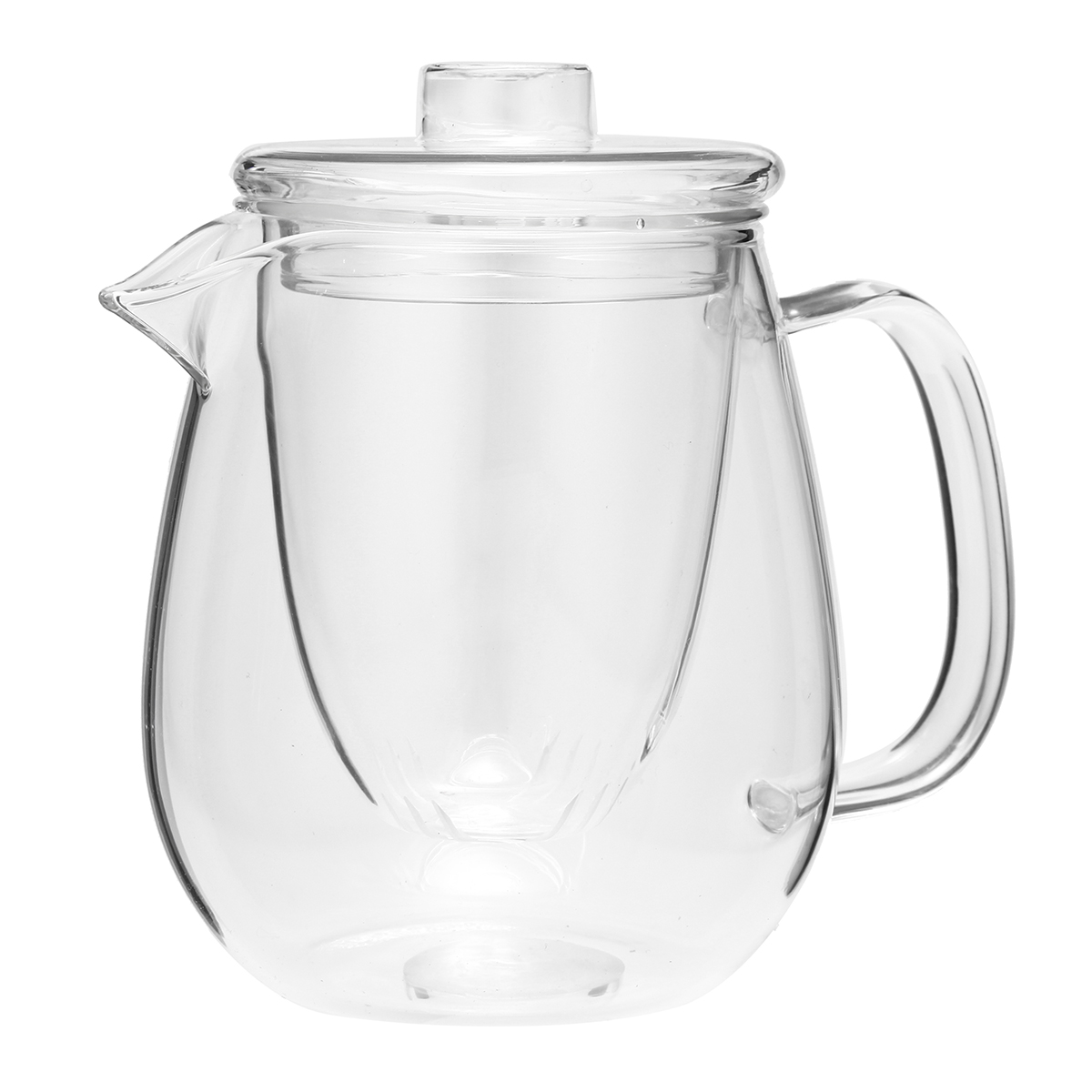 

600ML Heat Resistant Clear Glass Coffee Tea Pot Leaf With Strainer Filter Infuser