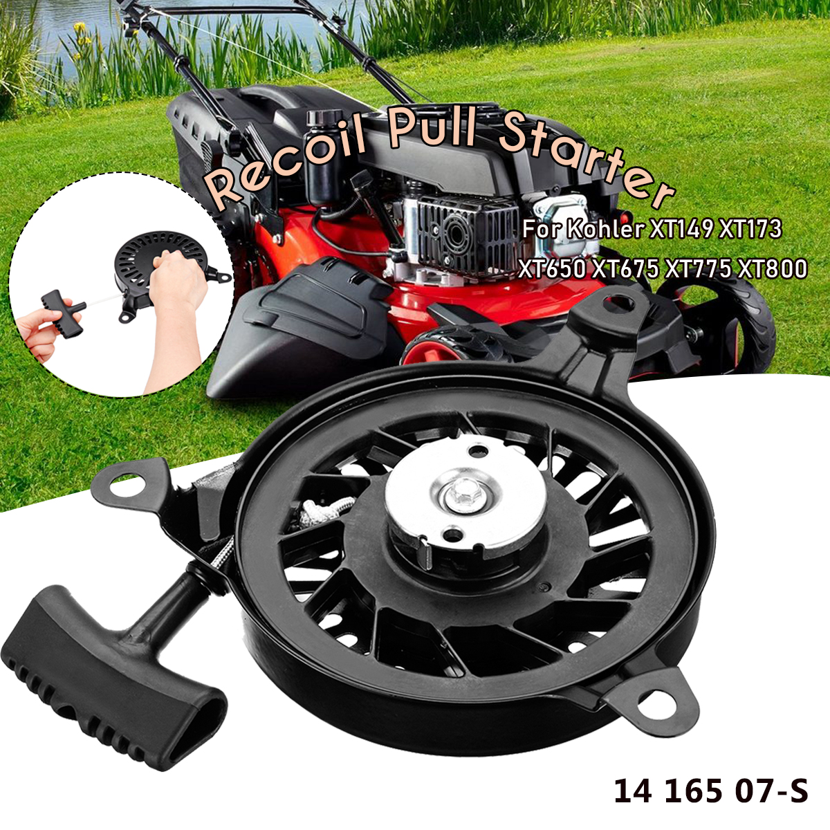 

14 165 07-S Recoil Pull Starter Part Accessories For Garden Lawnmower Kohler XT149 XT173 XT650 XT675 XT775 XT800