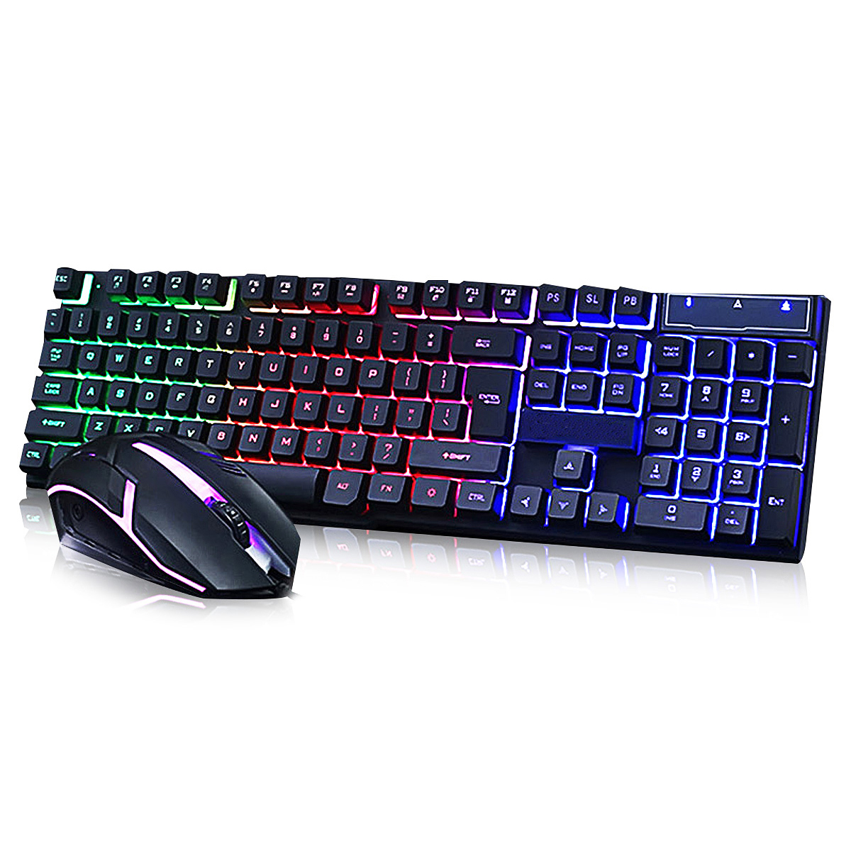 GTX300 104 Keys RGB Backlight Superthin Gaming Keyboard and 2.4GHZ 1200DPI 3 buttons USB Optical Gaming Mouse 1