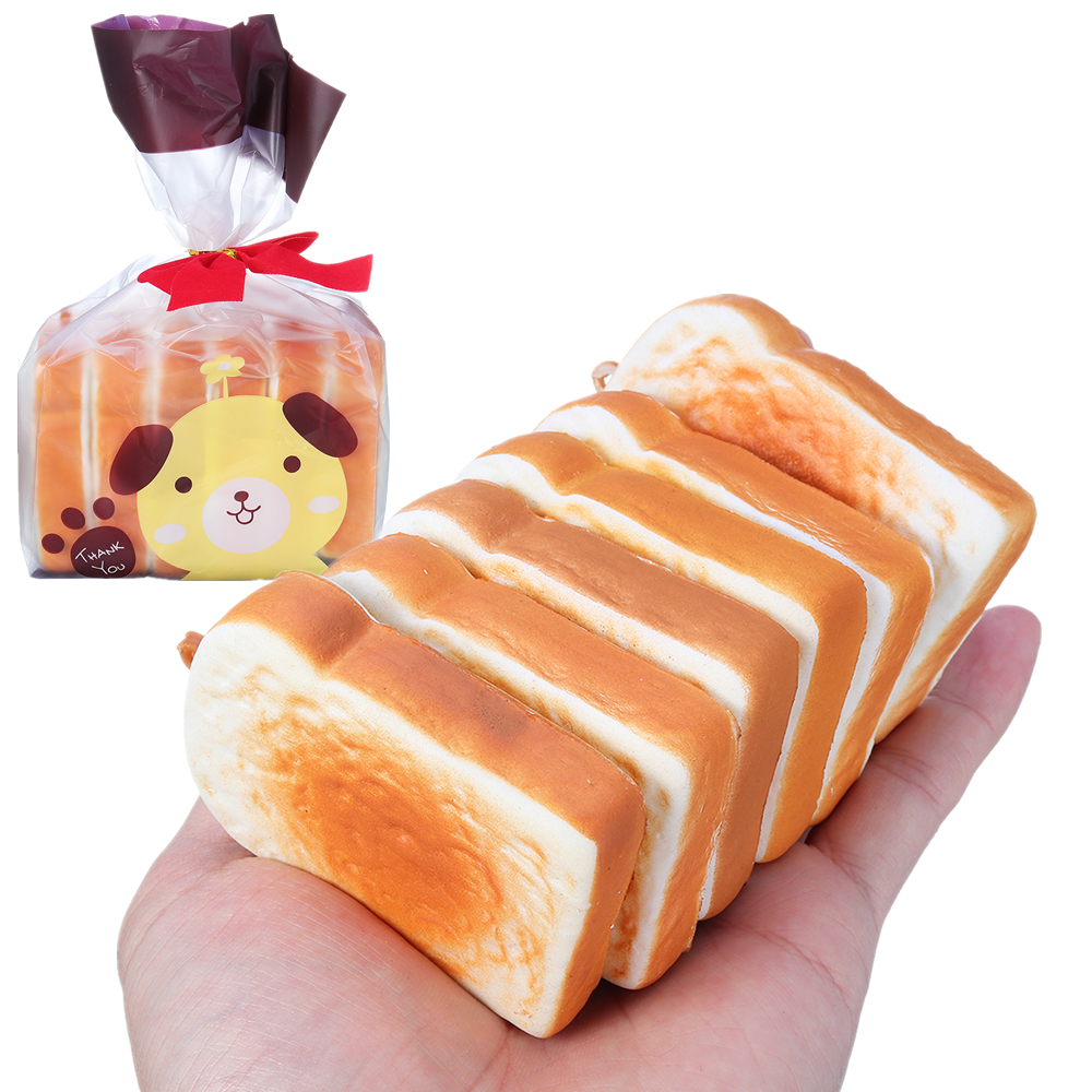 

6PCS Toaster Bread Squishy 9CM Cracker DoughWith Packaging Collection Gift Soft Toy