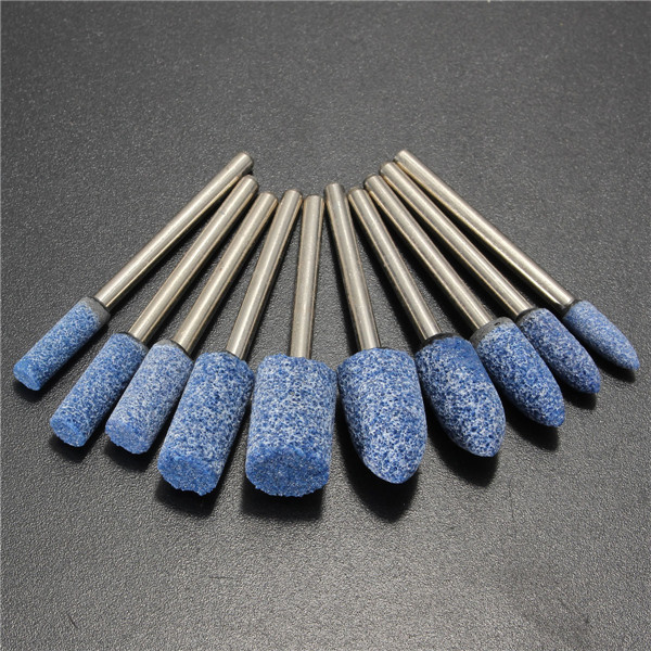 

10pcs 1/8 Inch Shank Blue AbrasivE-mounted Stone Rotary Tool Grinding Wheel for Dremel