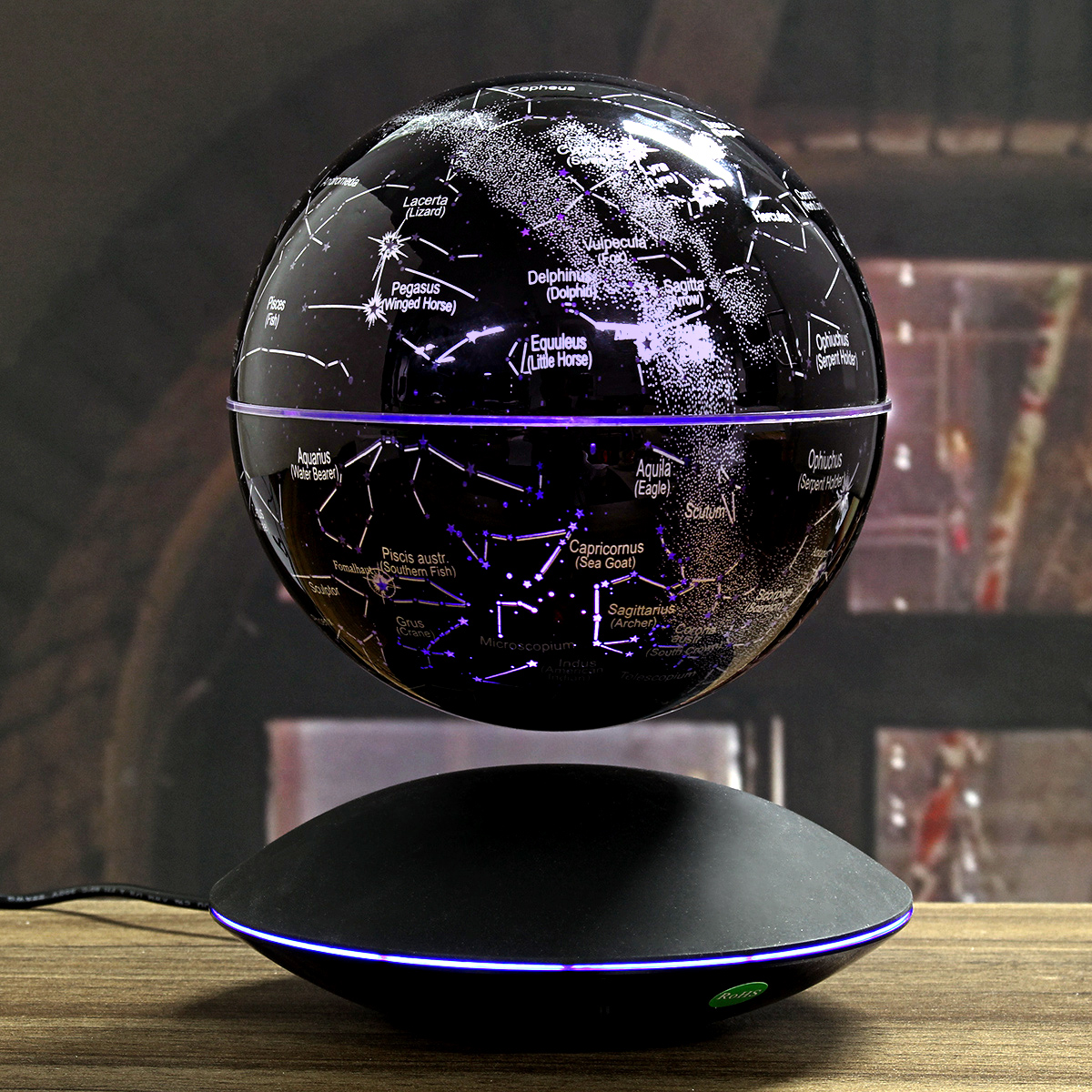 

6 Inch Self-rotating Magnetic Levitation Globe World Map Colorful LED Night Light Room Decor Gift