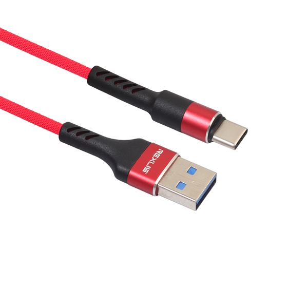 

REXLIS 2.4A Type C Плетеный кабель для быстрой зарядки данных 1M для Oneplus 6 Mi8 Pocophone F1 S9