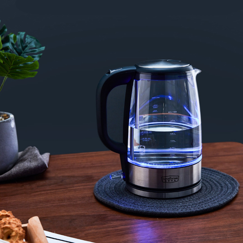 

TOPCREATING DK450 1.7L / 1800W Stainless Steel Glass Kitchen Electric Water Kettle Temperature Color Light Display Electric Kettle From Xiaomi Youpin