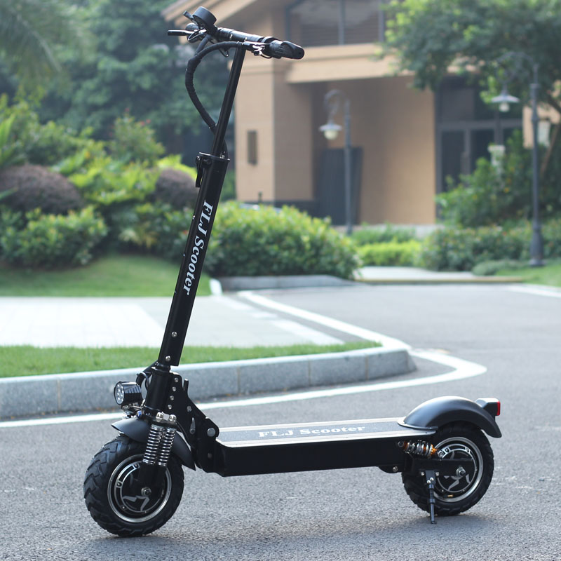Find EU Direct FLJ T11 30Ah 52V 2400W 10 Inches Tires Folding Electric Scooter 90 100KM Mileage Range Electric Scooter Vehicle for Sale on Gipsybee.com with cryptocurrencies