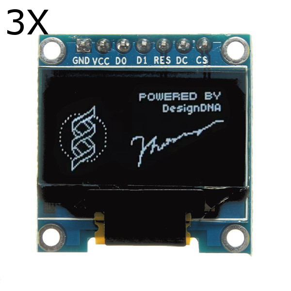 

3Pcs 7 Pin 0.96 Inch IIC/SPI Serial 128x64 White OLED Display Module For Arduino