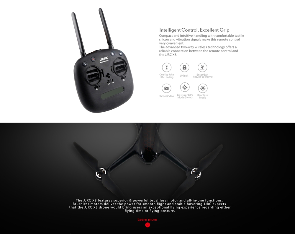 JJRC X8 GPS 5G WiFi FPV With 1080P HD Camera Altitude Hold Mode Brushless RC Drone Quadcopter RTF 107