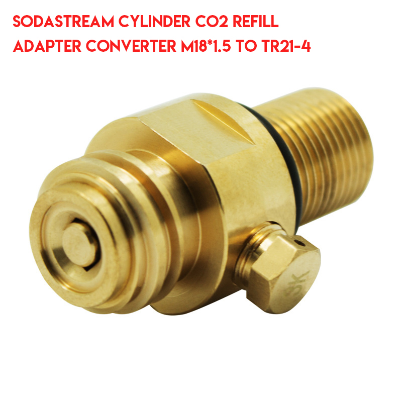 M18 Threads CO2 Tank Valve Adapter Soda Stream Brass Pin Refill Replacement