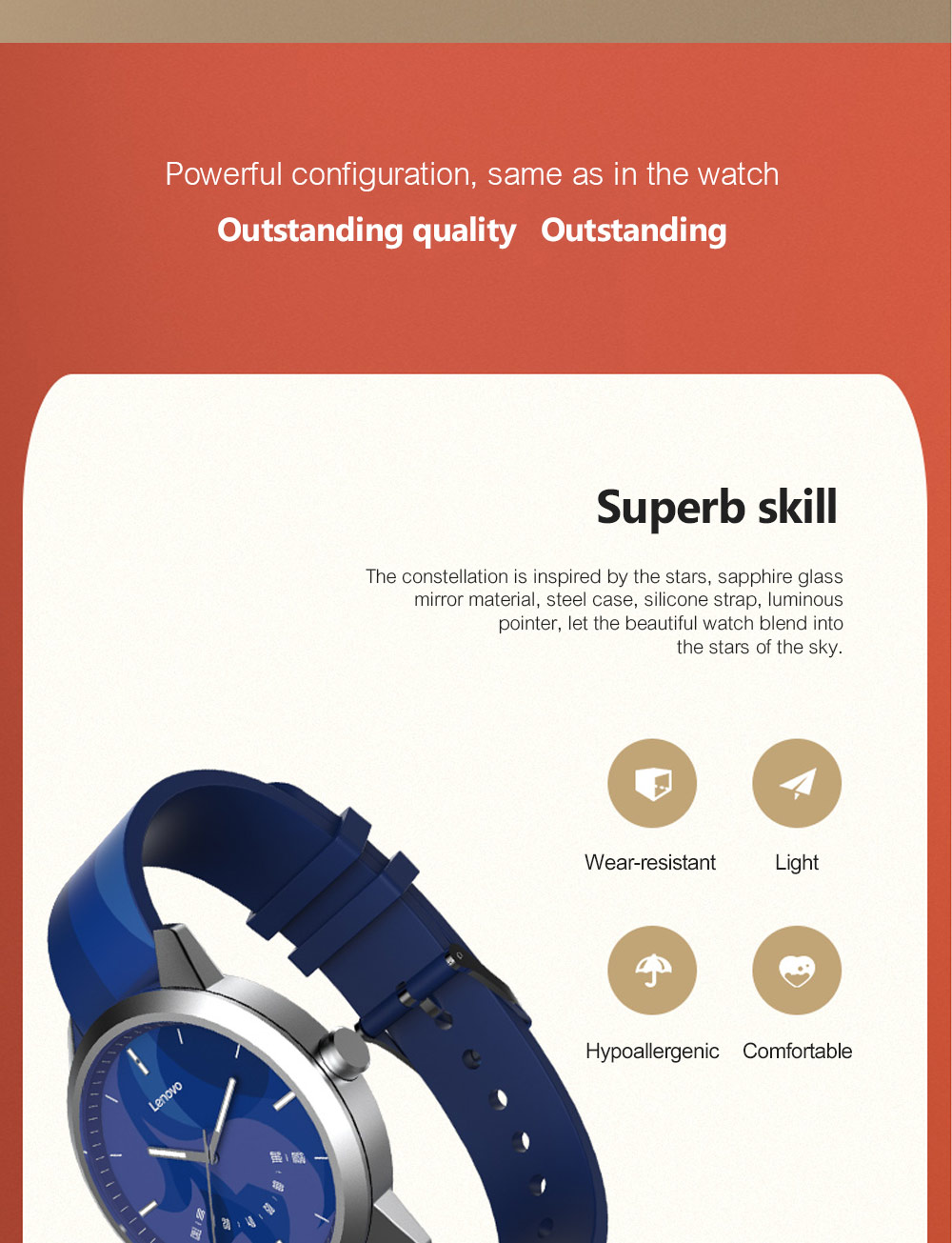 Lenovo Watch 9 Smart Watch Sapphire Glass 5ATM Sleep Monitor Remote Camera Constellation Edition 10