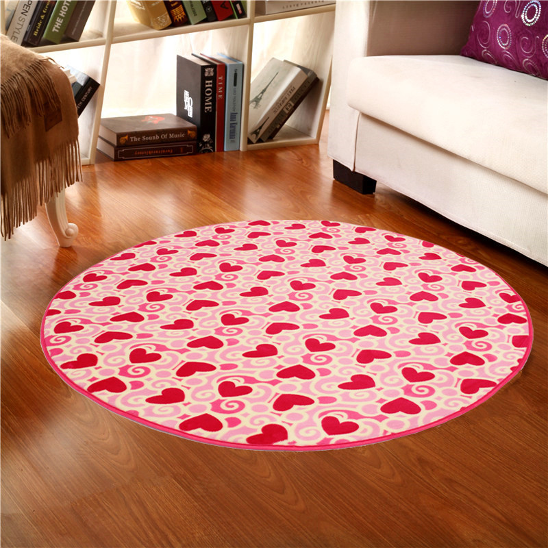 80x80cm Coral Velvet Bathroom Absorbent Carpet Anti Slip Doorsill Round Mat Rug