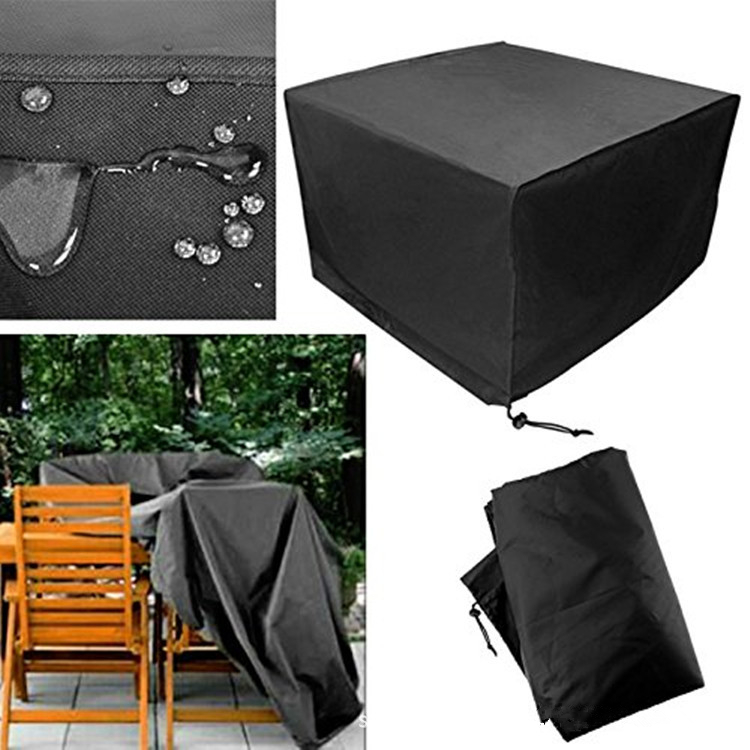 

Patio Protective Furniture Cover Black Rectangular Extra Large Waterproof Dustproof Folding Table and Chair Set Cover