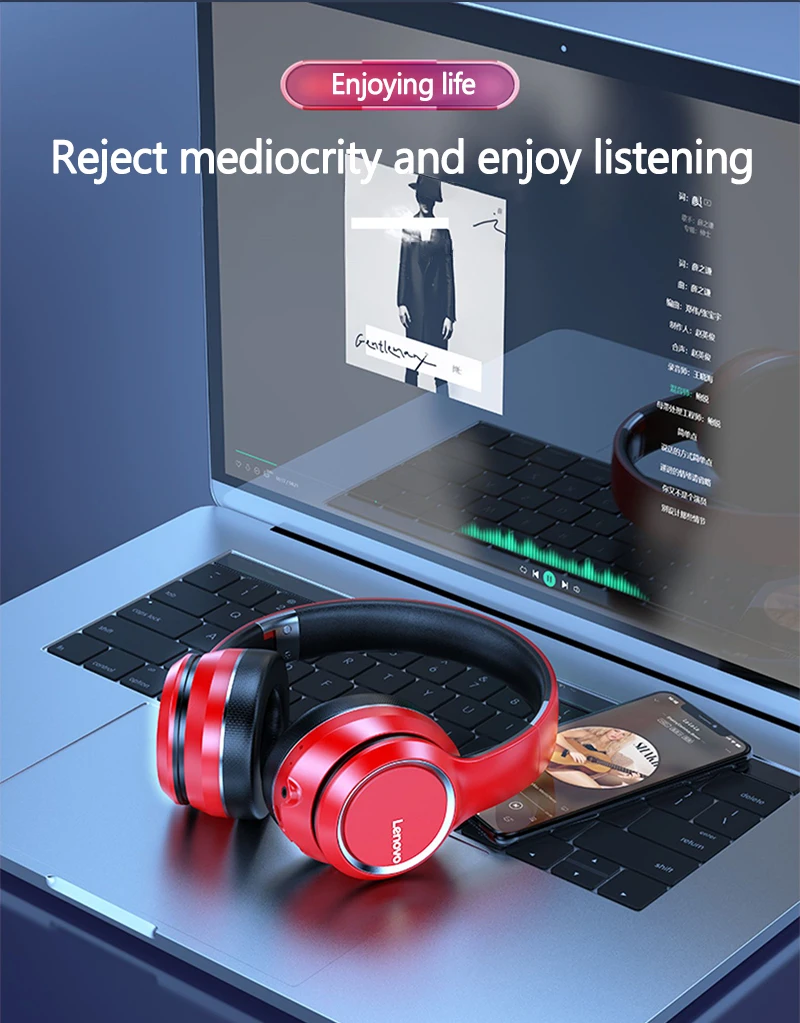 Lenovo HD200 Fold Headphone Wireless Bluetooth 5.0 With Noise Cancellation buy online in pakistan