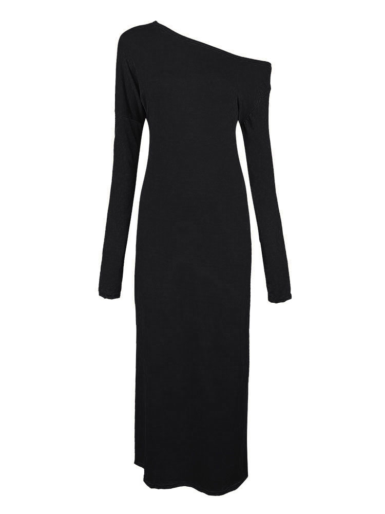 

Sexy Casual Loose Off Shoulder Slit Maxi Dress For Women