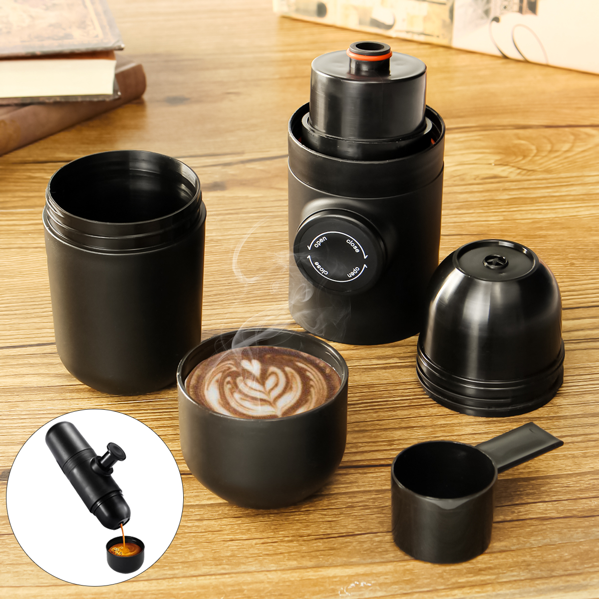 Mini Portable Espresso Machine Bar Hand Press Pump Americano Coffee Maker Cup Coffee Capsule Cup 20