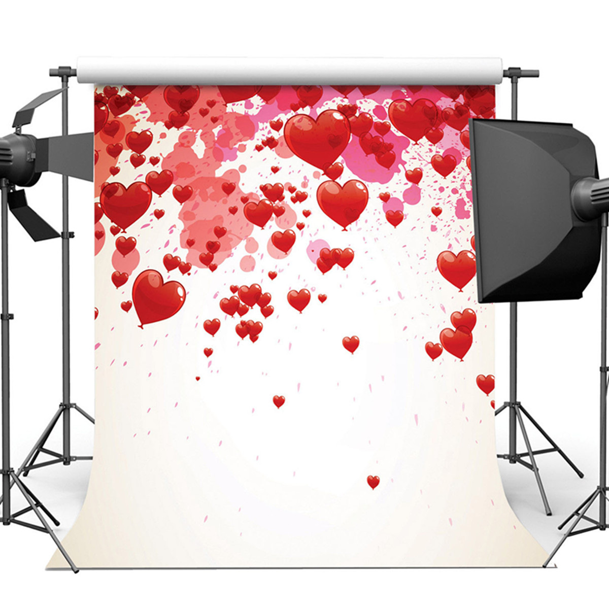 

8X8FT Vinyl Love Heart Photography Background Studio Backdrop Wedding Photo Prop
