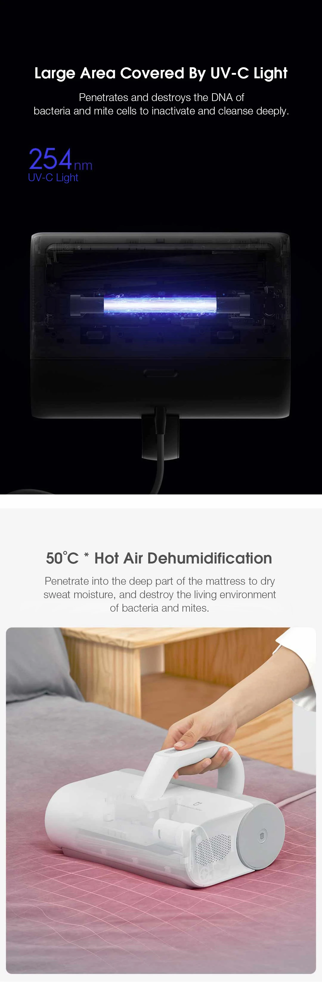 Xiaomi Mijia MJCMY01DY UV Sterilization Anti-Mites Mattress Vacuum Cleaner 7
