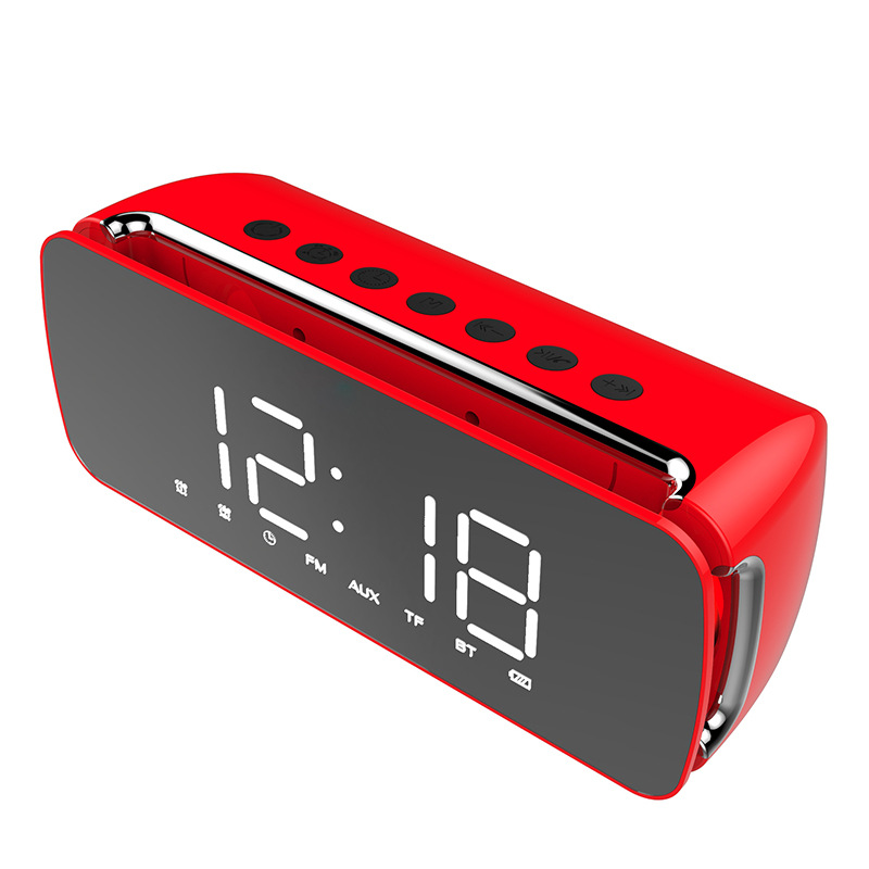 

Dido LED LCD Screen Mirror Clock Hi-Fi Fuction bluetooth TF AUX Play FM Broadcast Radio Surround Sound Box Alarm Clock