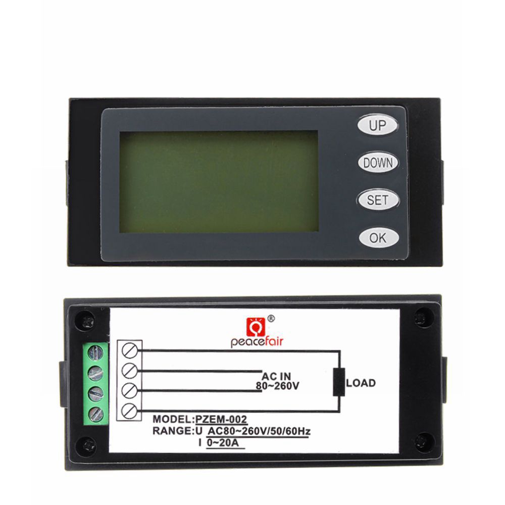 

PZEM-002 20A AC 80-260V Digital LCD Voltmeter Current Voltage Energy Meter KWH Panel Tester