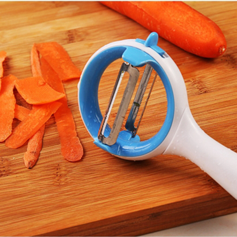 

2-в-1 Многофункциональный пилинг Вращающийся нож Фруктовый картофель Огурец Морковный пилинг Кухонные принадлежности