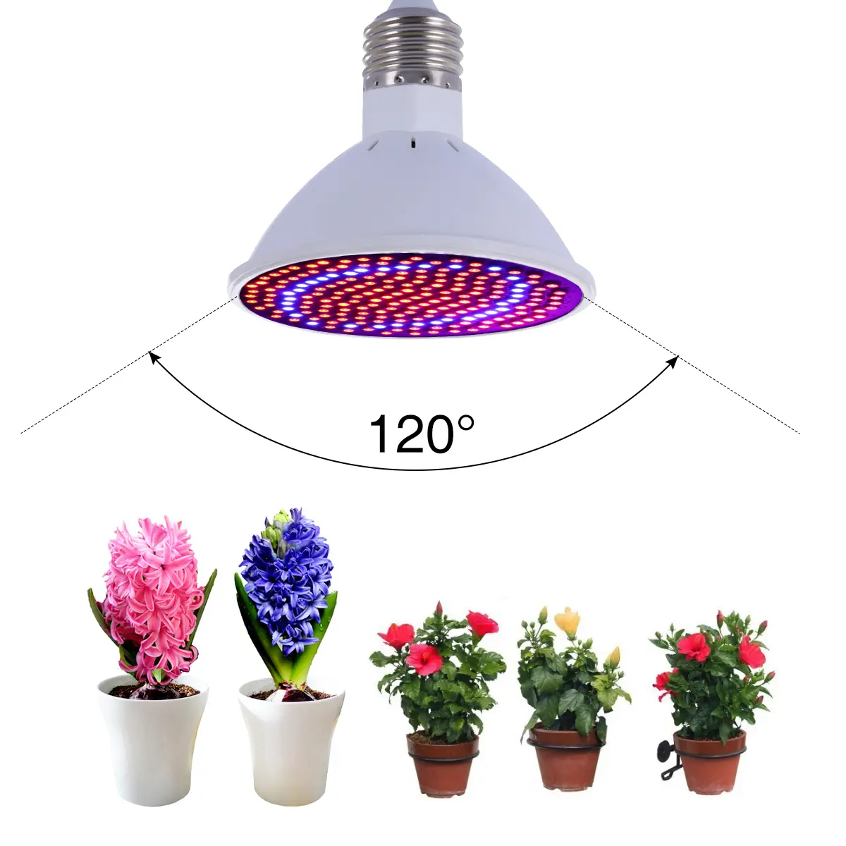 20W E27 166 rosso 34 LED blu coltiva la pianta lampadina della lampada da giardino Serra piante Semina Luce