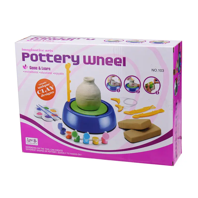 Mini DIY Ceramic Pottery Machine Pottery Wheels Kids Arts Craft Educational Gift