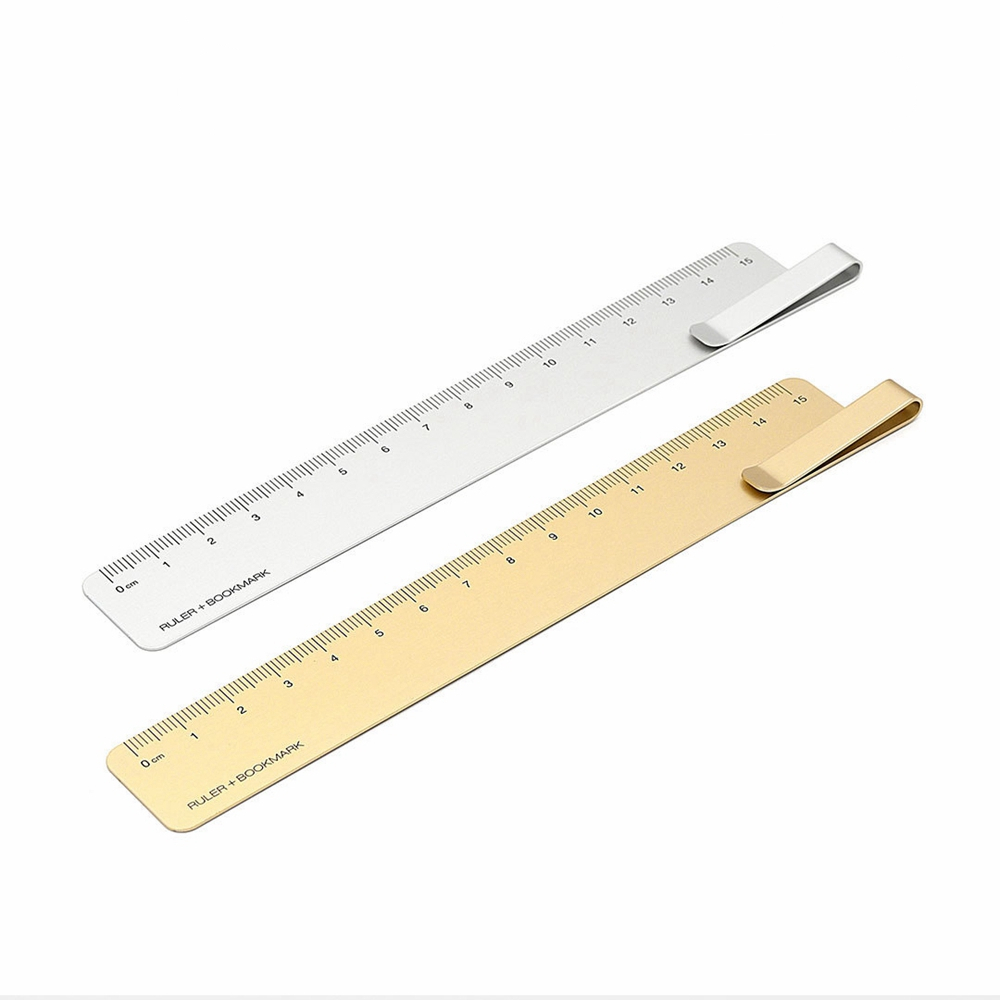 

[From XM YouPin] RUMA Bookmark Measuring Tool 15cm Stainless Steel Metal Straight Ruler With Clip For Office School