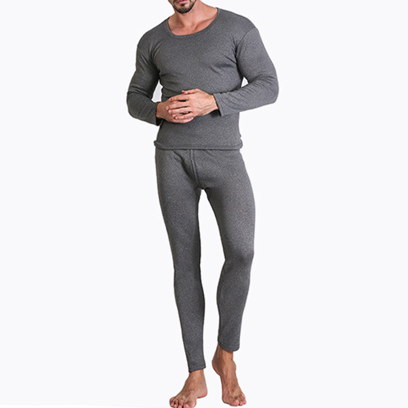 

Мужская бархатная толстая термальная пижама Комплект осенней O-образной вышивки