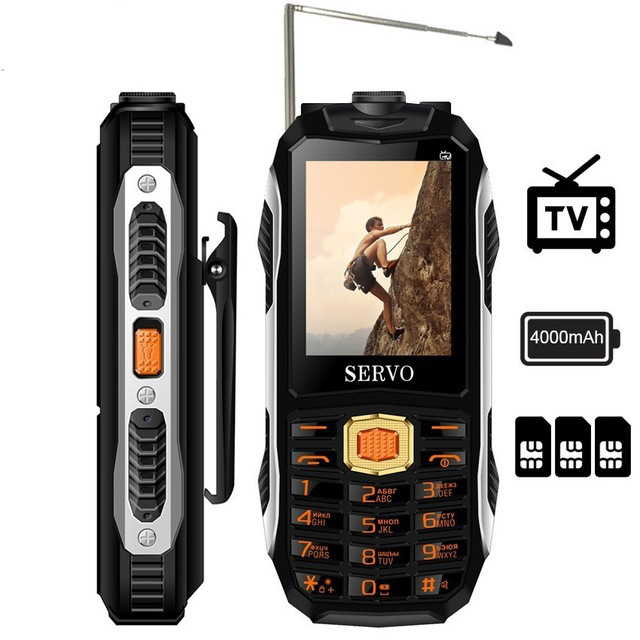 

SERVO MAX 2.4 inch 4000mAh 3 SIM Card TV Antenna Voice Change Flashlight Power Bank Feature Phone