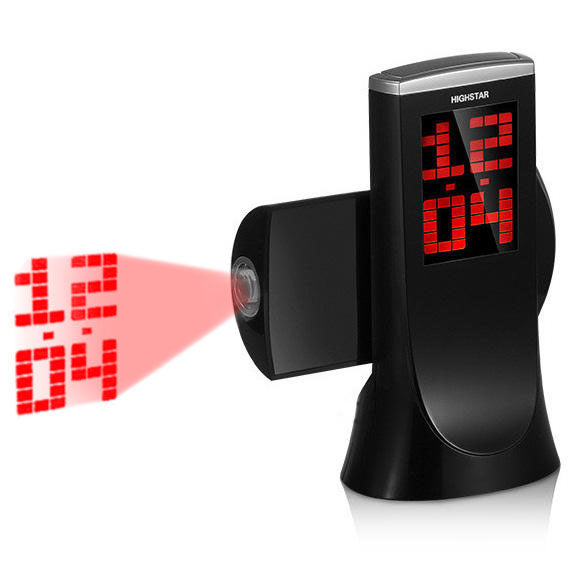 

HighStar Projection Clock 180 Degree Rotation Snooze Digital Electronic Table Desk Watch Countdown Alarm Clock with Time Projection