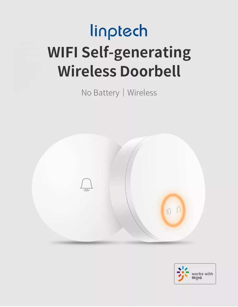Original Linptech Self-power Wireless Doorbell WIFI Remote Setting From Eco-system 5